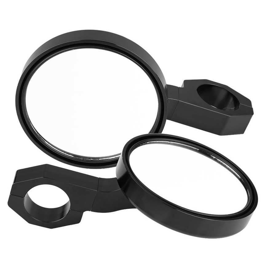 Pair 1.75'' Round Side Rear View Mirrors For Honda Pioneer 1000 Yamaha Polaris