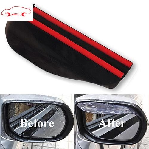 2 Pieces Universal Rear View Side Mirror Black Clear Rain Snow Shield for Car Truck