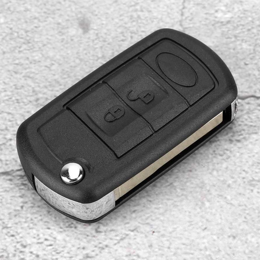 Key Fob Case, 3 Button Car Remote Folding Flip Key Fob Case Blade Cover Shell Fit for Land Rover Discovery
