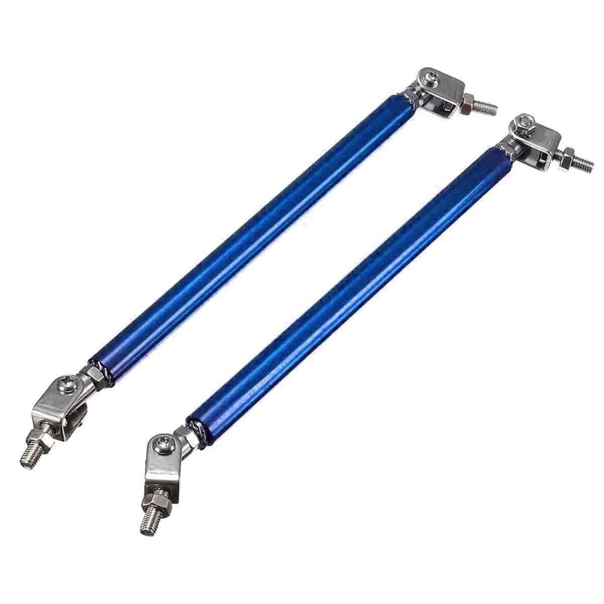 2Pcs Universal Car Front Rear Bumper Protector Splitter Rod Support Adjustable - Blue (blue)