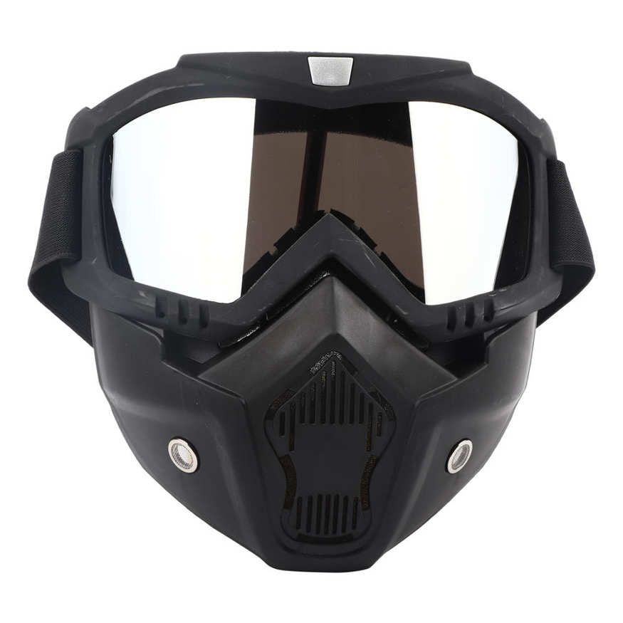 Universal Motorcycle Half Helmet + Detachable Goggles Motorbike Face Dust