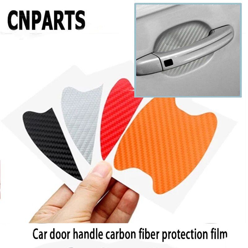 CNPARTS 4Pcs For Ford Focus 2 3 Fiesta Mondeo Ranger Kuga Seat Leon Ibiza Lexus Car Door Handle Carbon Fiber Protection Sticker