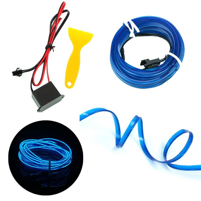 EL Wire 6mm Sewing Edge Neon car Lights Dance Party Car Decor Light Flexible EL Wire lamps Rope Tube LED Strip With DC12V Driver