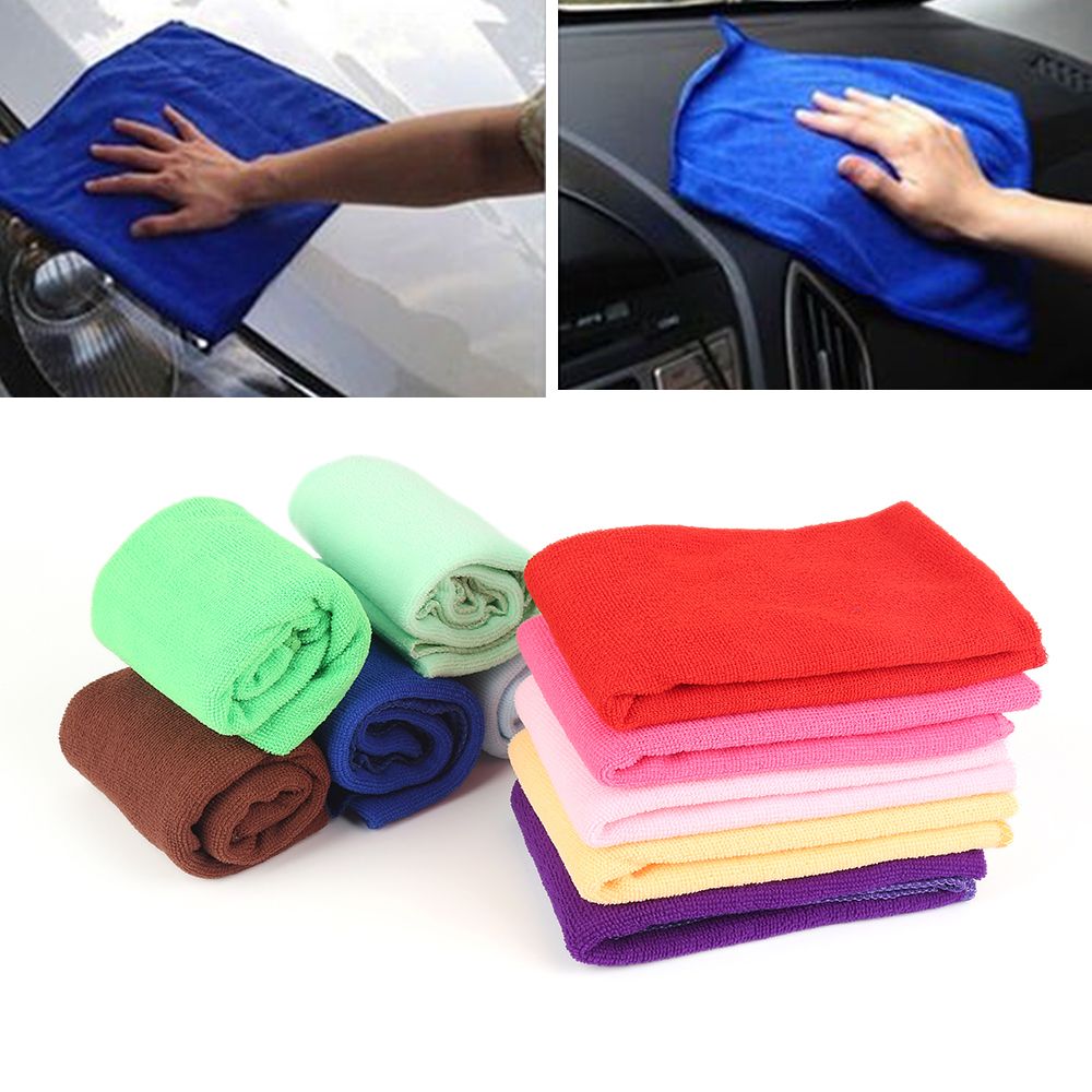 10pcs Car cleaning towel 30*30cm Microfiber Cleaning Cloth Towel Microfiber Towel No Scratch Microfiber Polishing No-Scratch Rag Car Polishing Detailing towel Color Random