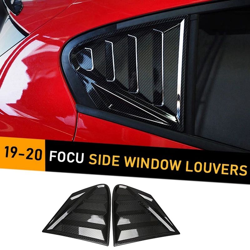 Car Window Side Louvers Vent for Ford Focus ST-LINE Hatchback 2019 2020 ABS Carbon Fiber Style Auto Accessories