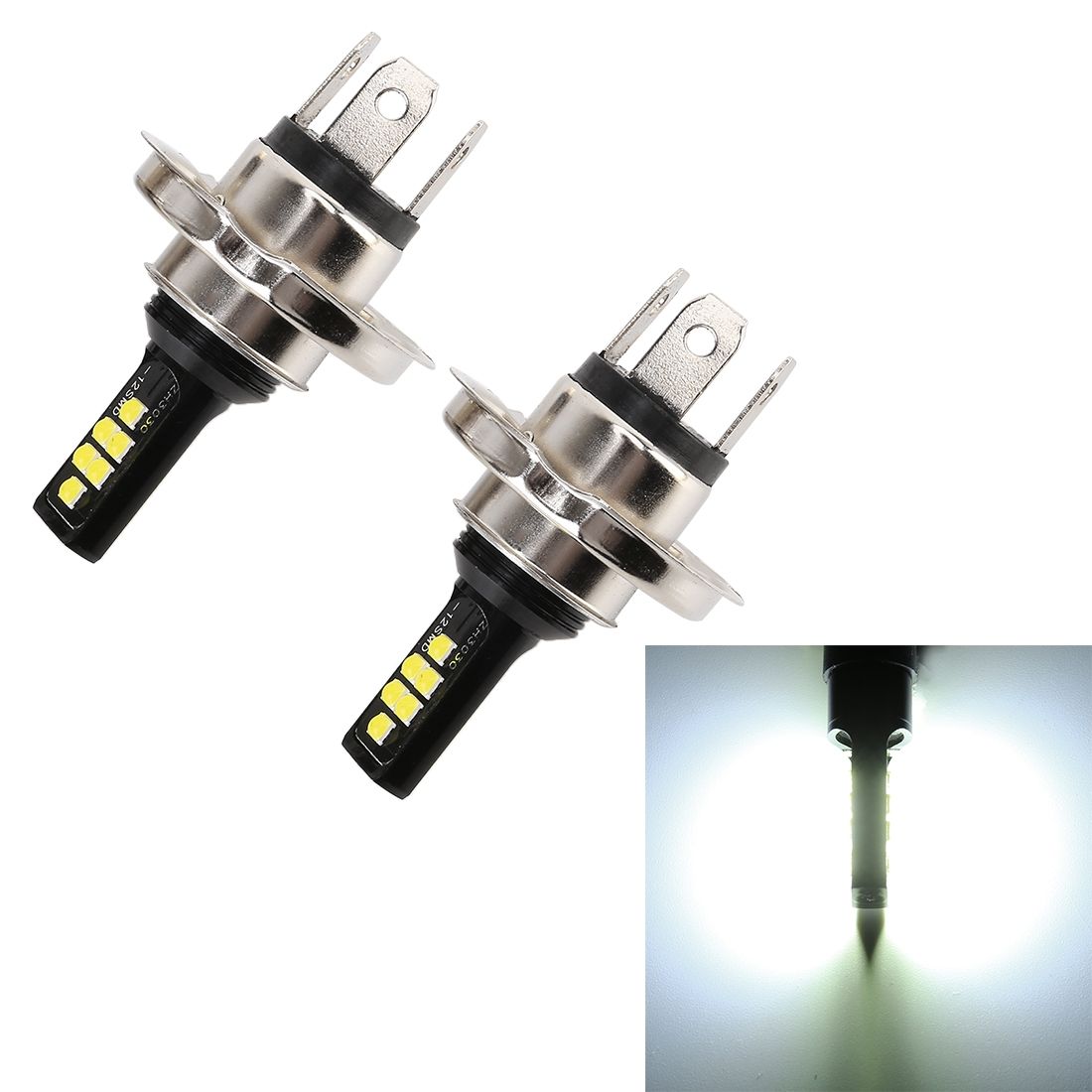 2 PCS H4 DC9-16V / 3.5W 1.1W / 6000K / 320LM Car Auto Fog Light 12LEDs SMD-ZH3030 Lamps, with Constant Current