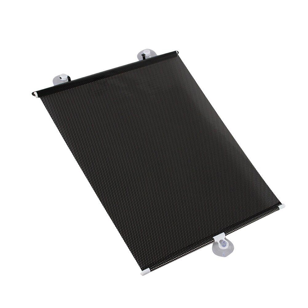 2pcs Retractable Sun Shade Roller Car Curtain Window Shade (40*60cm) Black/ Beige