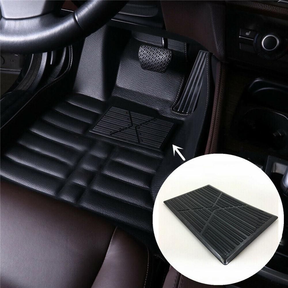 COD Ready Stock Universal Black PVC Car Floor Carpet Pad Heel Foot Mat Pedal Patch Cover 25x16cm Car Mat Anti-skid Pedal Black