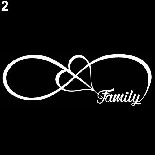 Creative Family Love Heart Infinity Symbol Decal Car Window Bumper Sticker