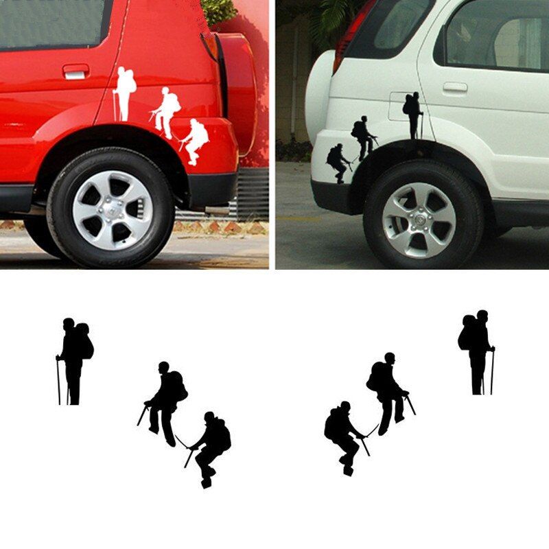 CNORICARC Three People Hiking/Climbing Sport Sticker Body Car Styling Sticker For SUV Volkswagen Toyota RAV4 Sorento Q3 Q5