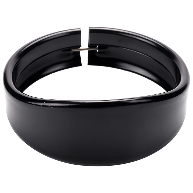 Motorcycle Headlight Trim Rings 5.75 inch Headlight Visor Style Trim Ring Black Decorate Visor Trim Rings Compatible for Harley Davidson Dyna FXSE FLSTSB FXS FXSTC(Black)