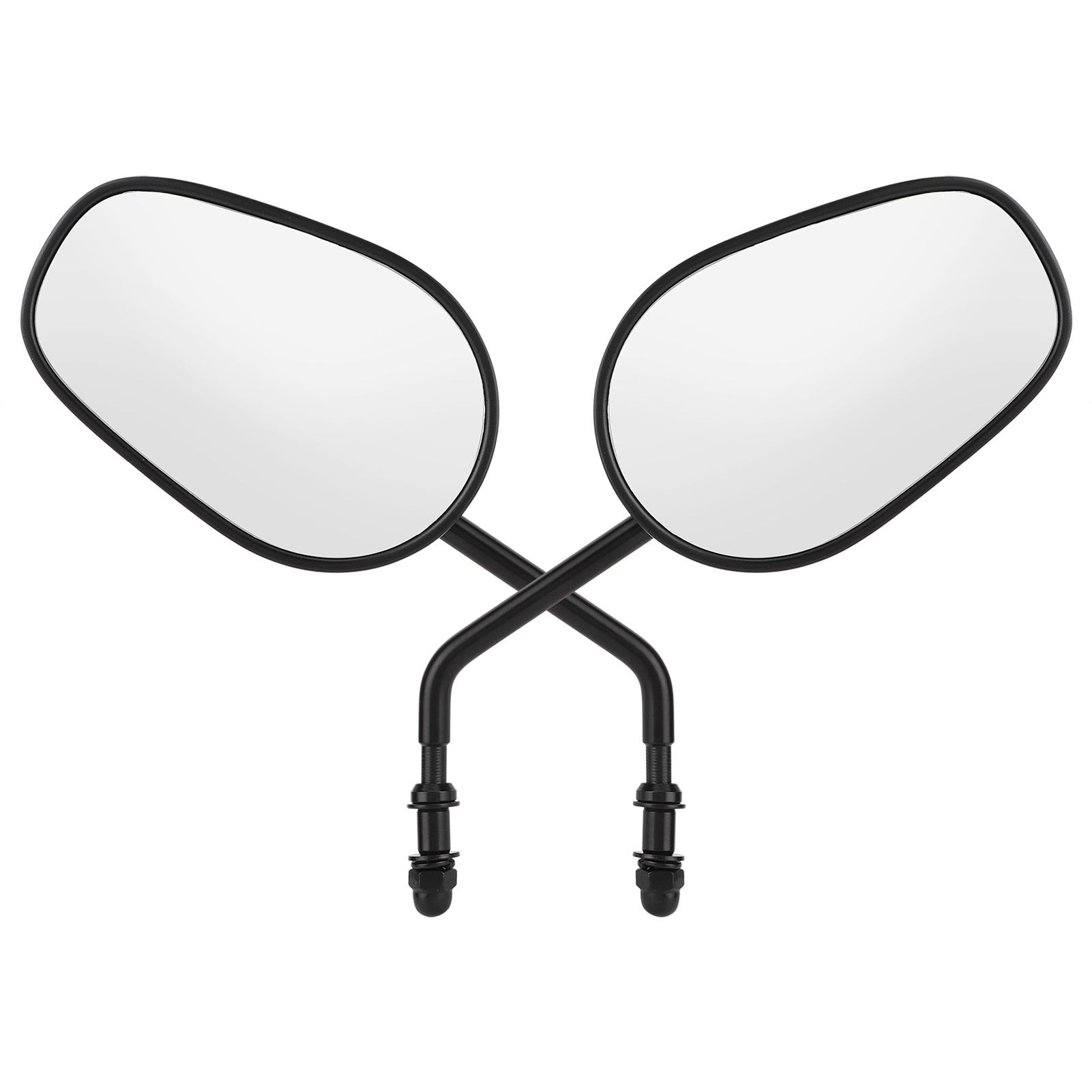 Pair Motorcycle Rearview Mirror Handlebar End Side View Glass Fit For Glide