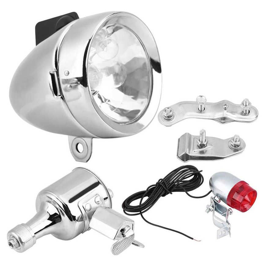 Headlight kit, 12V 6W clutch generator Kit rear light dynamo for motorized bike
