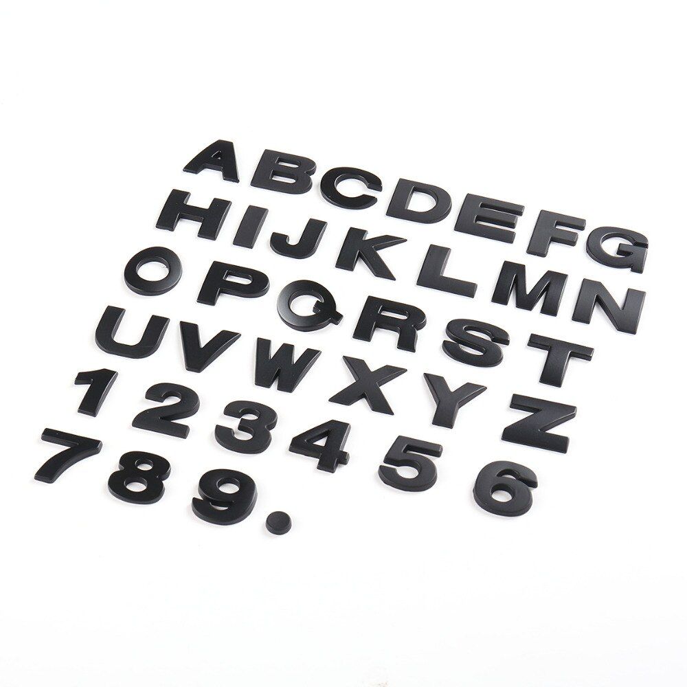 25mm DIY Letters Alphabet Emblem Chrome Car Stickers Digital Badge Automobiles Logo 3D Metal Car Accessories Motorcycle Sticker