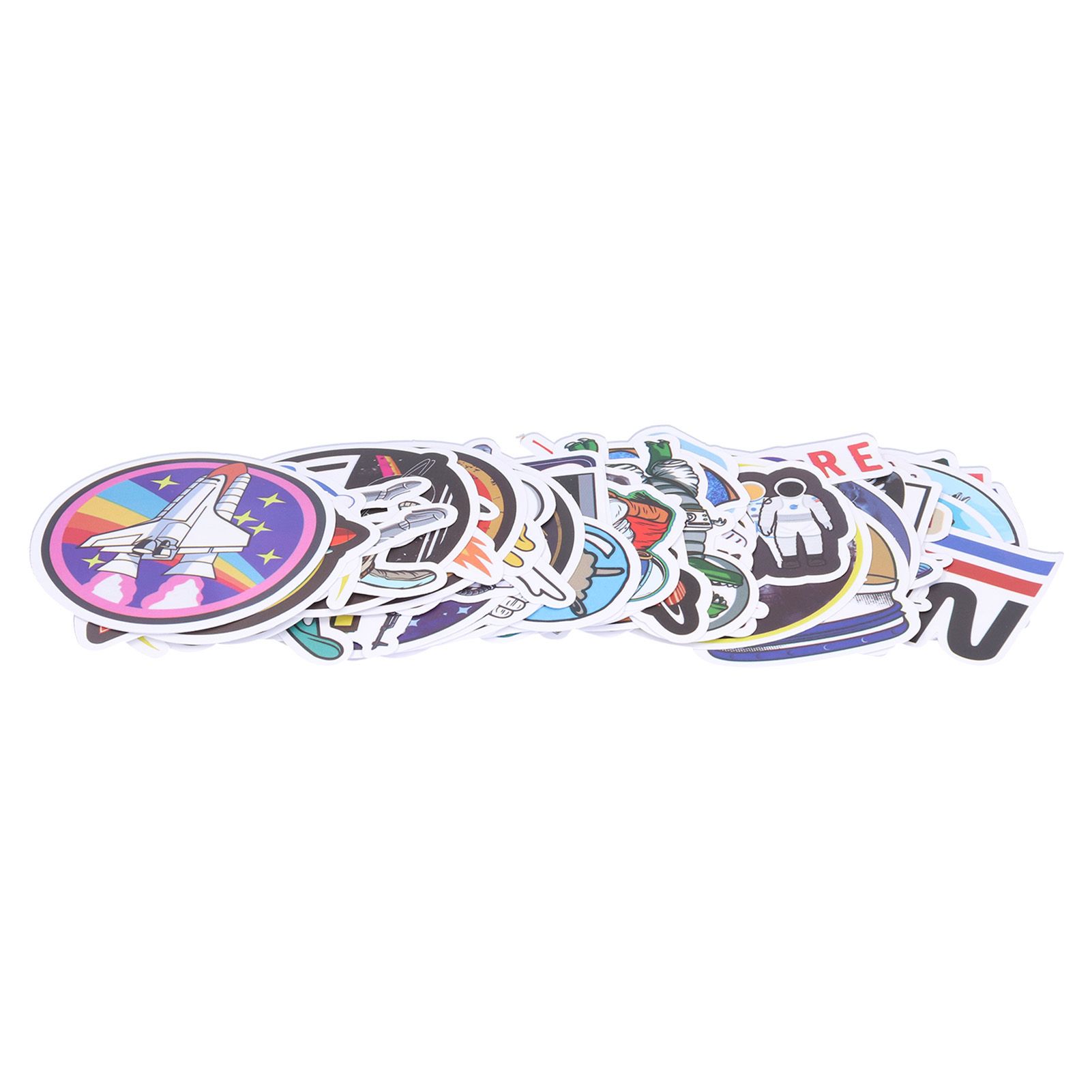 Qimeng La 50pcs Mixed Vinyl Decals Cute Spaceman Pattern Universal DIY Decoration for Car Luggage