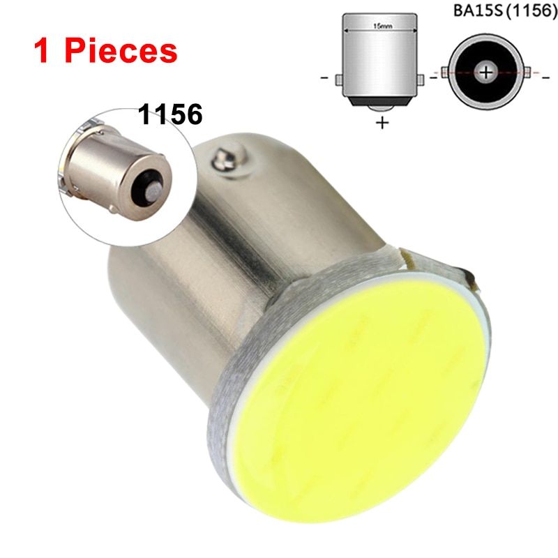 1x S25 P21W 1157 Bay15d 1156 BA15S COB Car motorcycle LED bulb Turn  Reverse lamp Parking BLight steering driving Red-White