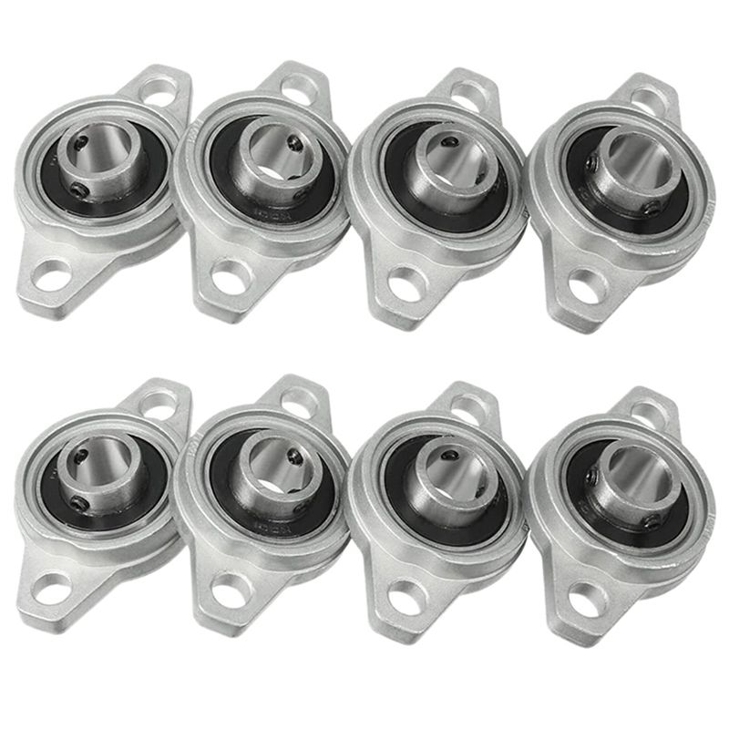 8Pcs KFL001 12mm Zinc Alloy Self Aligning Pillow Block Flange Bearing Rhombic Bearing Housing