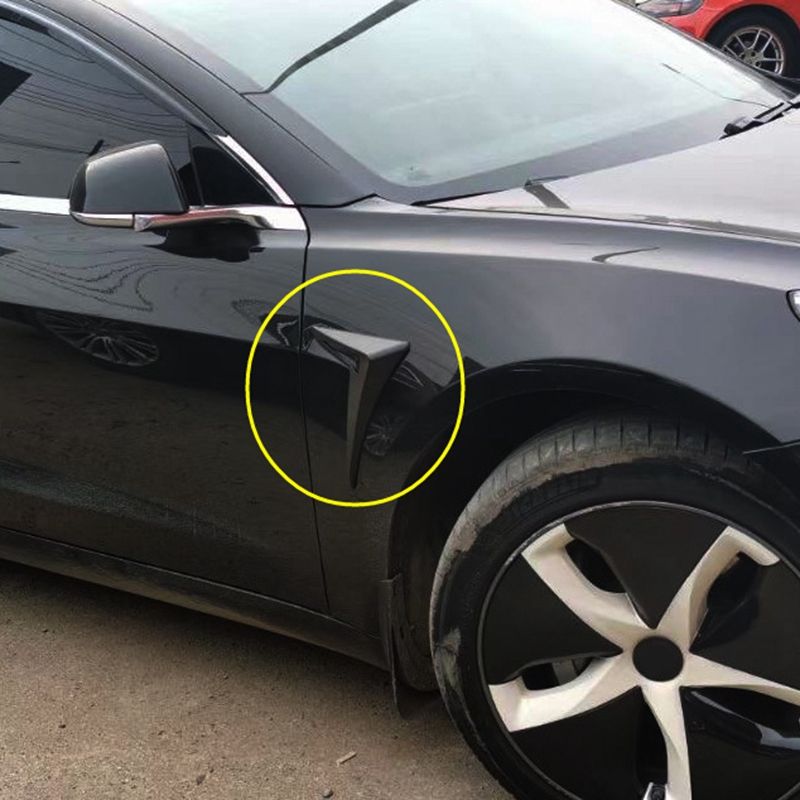 2Pcs Black Side Camera Protective Cover Decoration Cap Accessories for Tesla Model 3