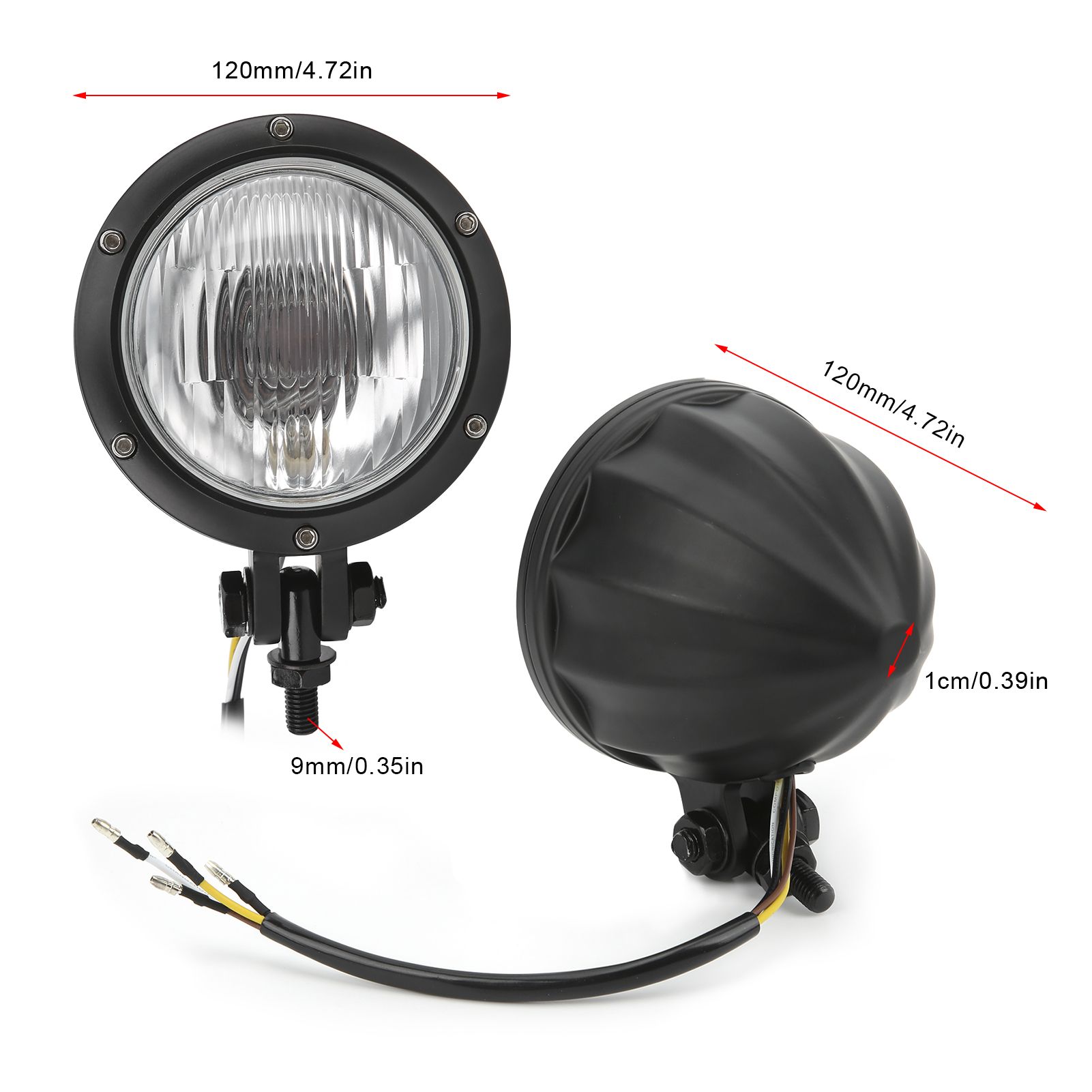 Chenmeng La Motorcycle Headlight Retro 55W Zinc Alloy Universal Replacement for Yamaha 12V Motorbike