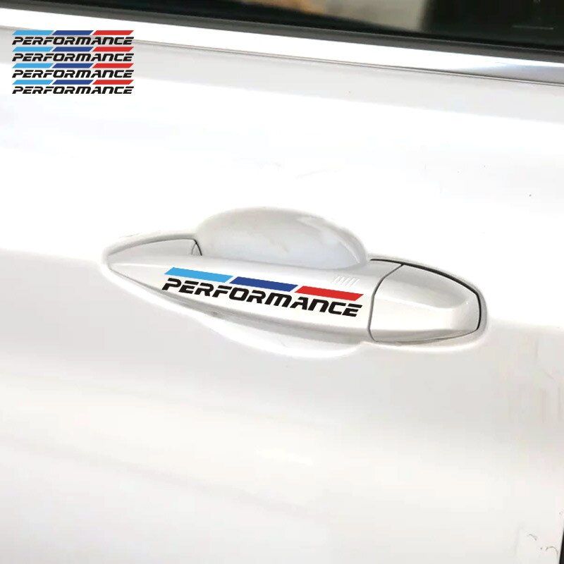 4Pcs/Set Car-Styling Stickers Car Sports Performance Stickers Door Handle Decals Styling Logo For BMW M3 M5 X1 X3 X5 X6 E36 E39
