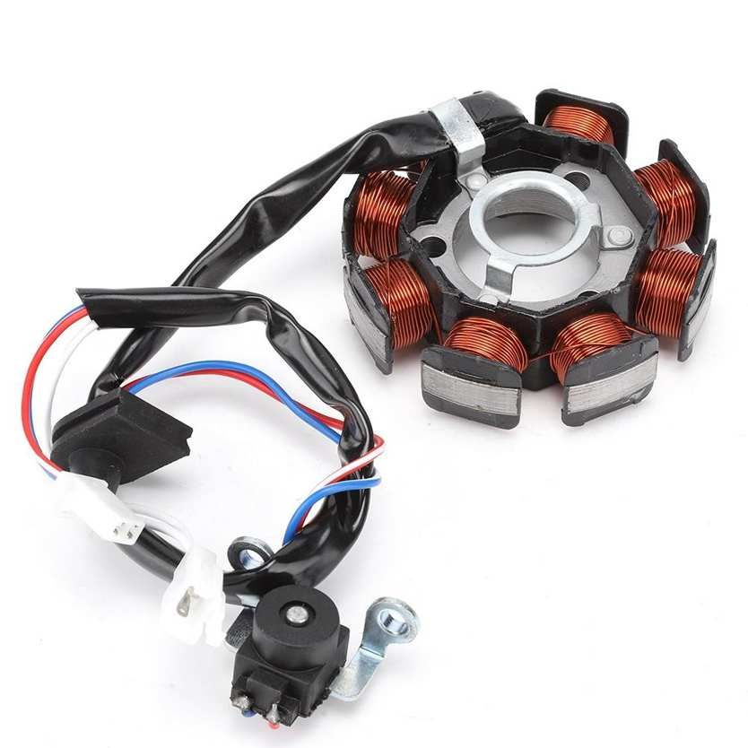 Qiilu Stator Coil Motorcycle 8 Pole Magnet Ignition Generator Fit for Yamaha RS100 JOG100