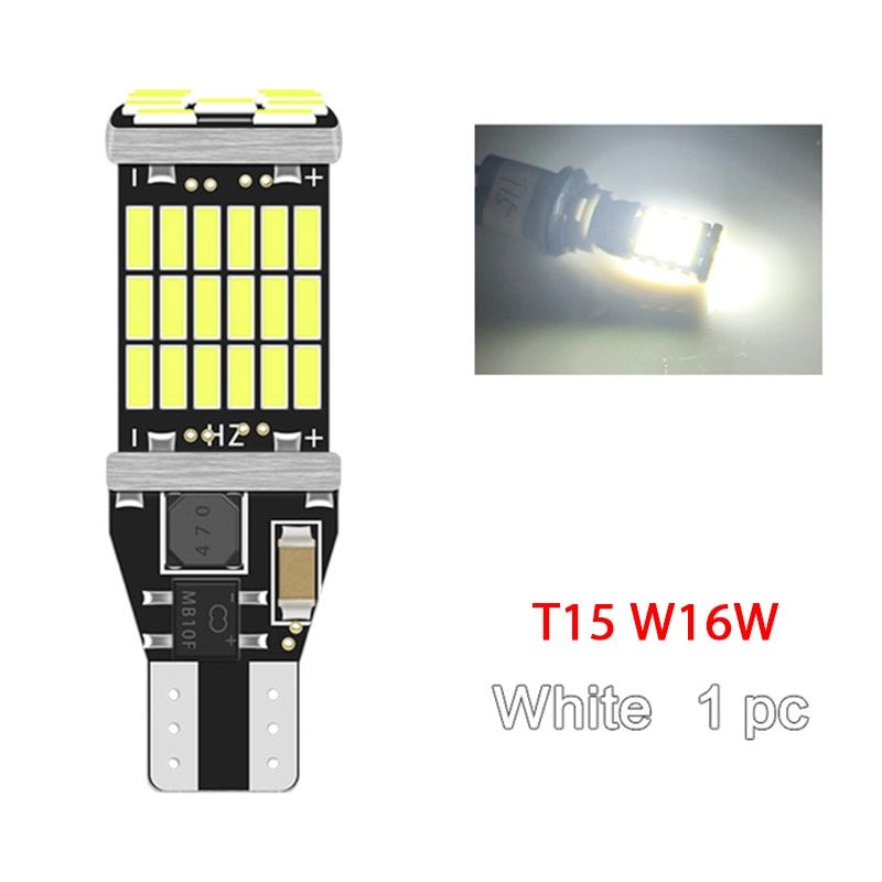 RXZ 1PC Canbus W16W T15 920 921 912 LED 4014 45 chips Reverse Light Bulbs Backup Parking Light Lamp Bulbs White Red W5W NO ERROR