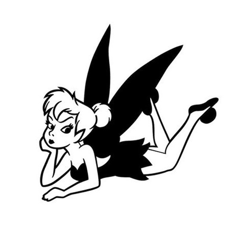 HotMeiNi Car Sticker Jdm Decorative Window Bumper Decal Boat Tailgate Waterproof Tinkerbell Little Princess Fairy 11*11cm