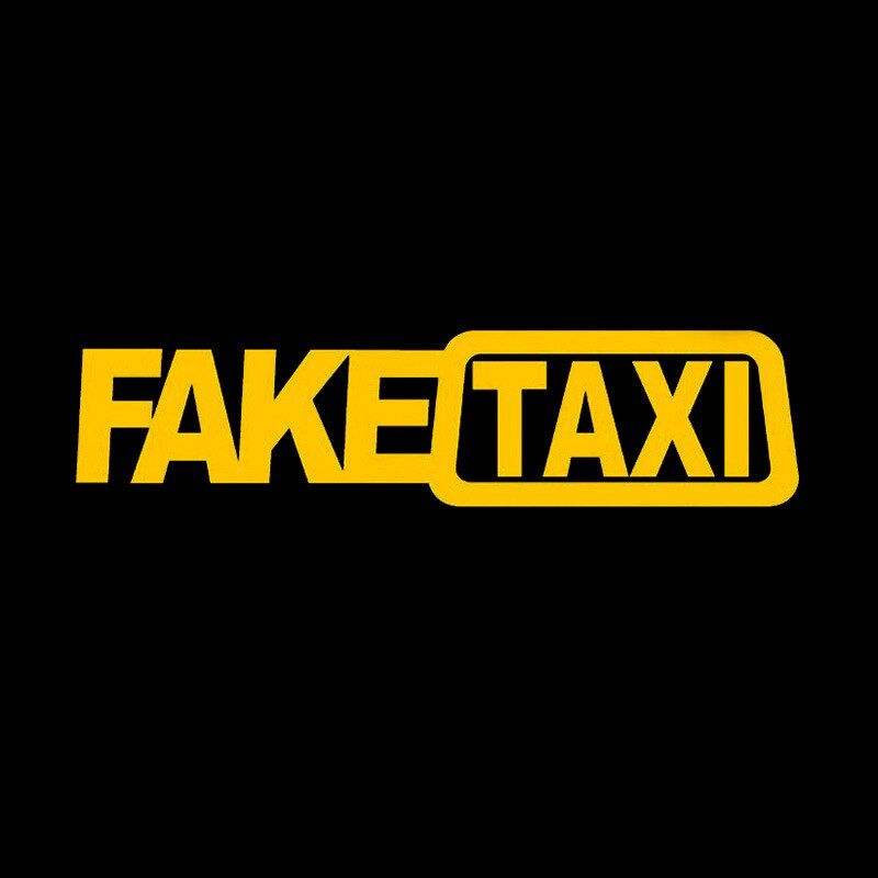 Funny FAKE TAXI Reflective Emblem Vinyl Decals Self Adhesive Car Window Stickers Drifting Racing Decorating 20x5cm