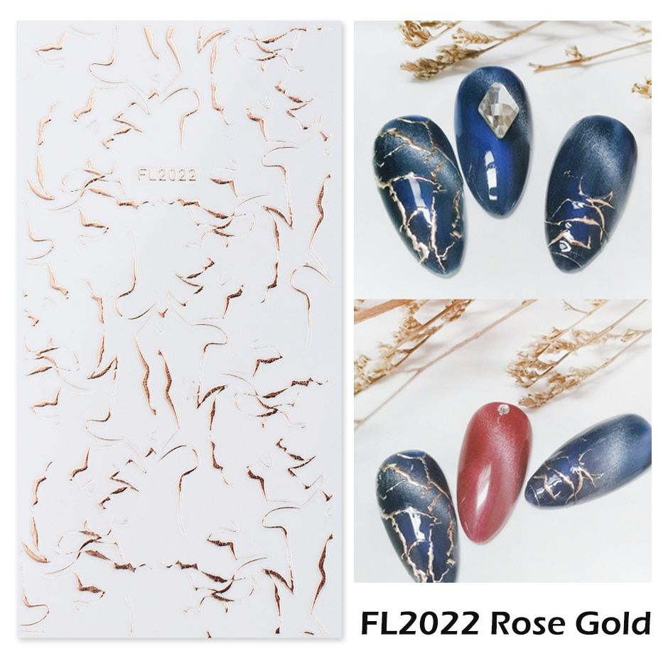 1pcs 3D Nail Stickers Marble Geometric Adhesive Decals 3D Lines Wave Tape for Nail Art Decor Foils DIY Accessory CHFL2013-2024