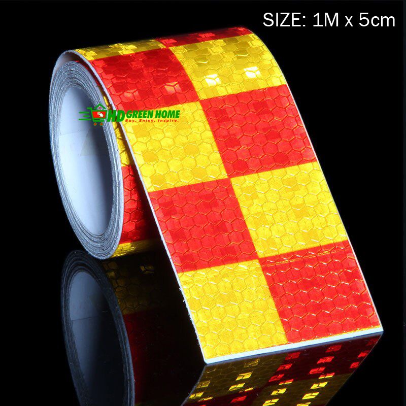 1M X 5Cm Arrow Grid Reflective Sticker Self Adhesive Motorcycle Car Bumper Door Safety Warning Tape Strip - Car Accessories