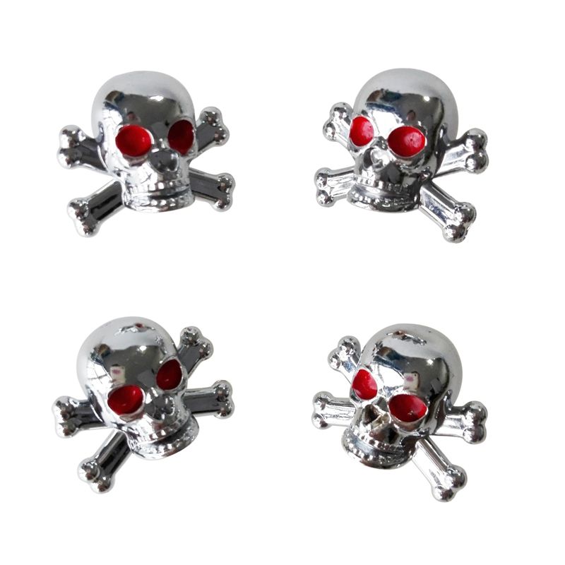 4pcs Universal Car Truck Bike "Skull" Tire air Valve Stem Caps Wheel Rims