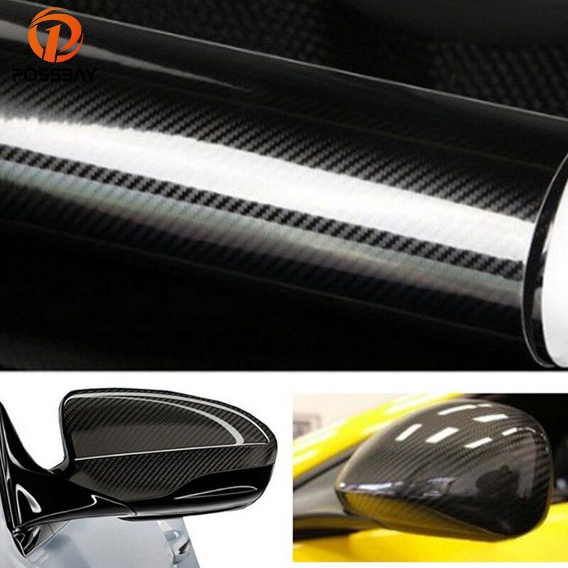 POSSBAY 10/20/30/50/60 x 152cm Gloss 5D Carbon Fiber Vinyl Film Roll Wrap Film Waterproof DIY Decoration Car Motorcycle Stickers