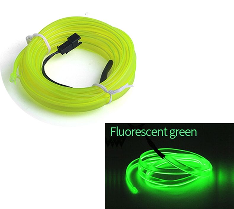 1M/2M/3M/5M Car Interior Led Decorative Lamp EL Wiring Neon Strip For Auto DIY Flexible Ambient Light USB Party Atmosphere Diode-aa adaptor drive-2M