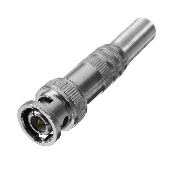 BNC Male Connector for RG-59 Coaxial Cable Brass End Crimp Cable CCTV Camera BNC Welding Connector(null)