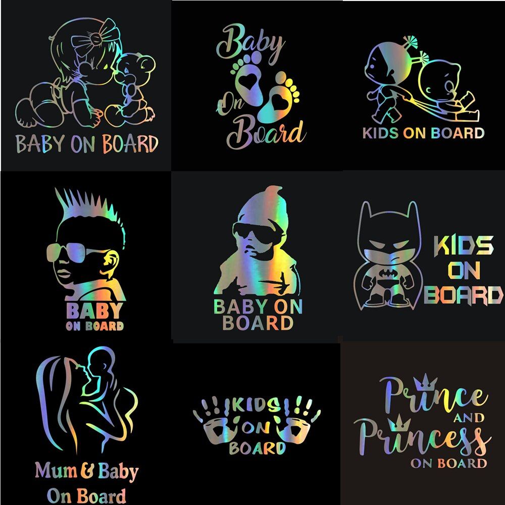 KIDS BABY ON BOARD Series Car Stickers Child Warning Sign For Car Styling Body Window Auto Funny Cool Vinyl Stickers and Decals