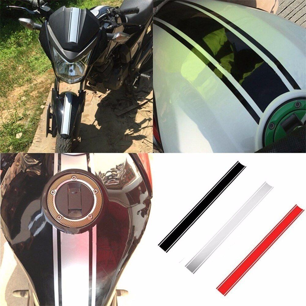 50x4.5cm Motorcycle Fuel Tank Stickers DIY Racing Fuel Tank Reflective Sticker Fine Striped Decoration Decals