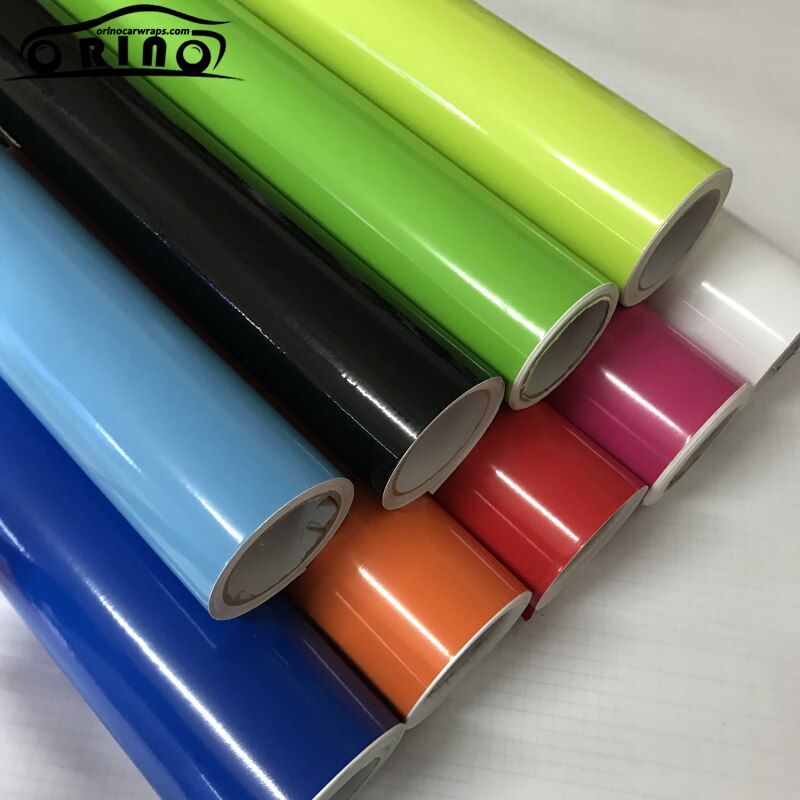 10/20/30/40/50x152CM Bright Glossy Vinyl Car Wrap Sticker Black White Gloss Film For Car HOOD Roof Motorcycle Scooter Decal