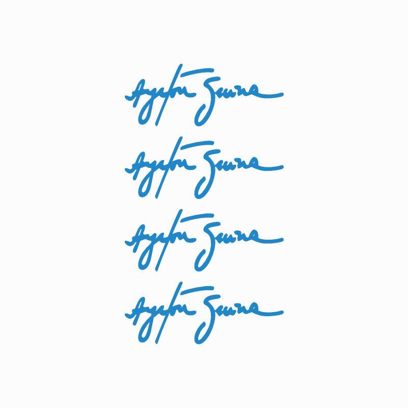 4 Pcs/ Lot Ayrton Senna Signature For Auto Car/Bumper/Window Vinyl Decal Sticker Decals DIY Decor CT472  EBdecal