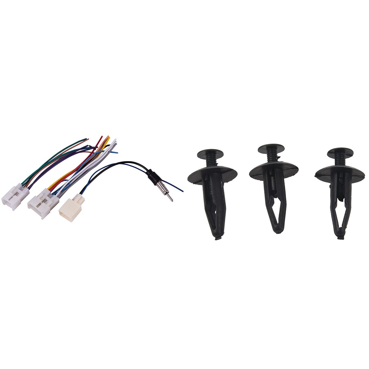 50Pcs 7mm Hole Plastic Fastener Rivet Push Retainer Bumper Clip Black & 1set Car Stereo CD DVD Wiring Harness for TOYOTA
