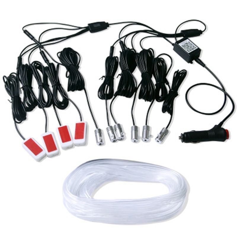 10 in 1 RGB LED with 8M Interior Decoration Car Fiber Optic Strip Light By App Control 12V Decorative Atmosphere Lamps Universal