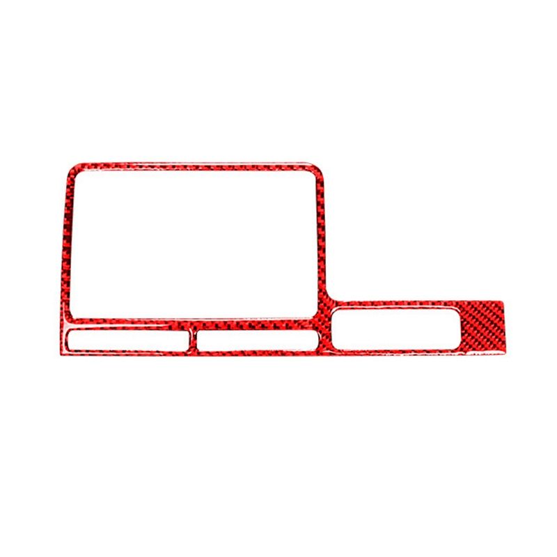 for Nissan GTR R35 2009-2015 Carbon Fiber Navigation Display Surround Sticker Control System Panel Frame Trim Red RHD