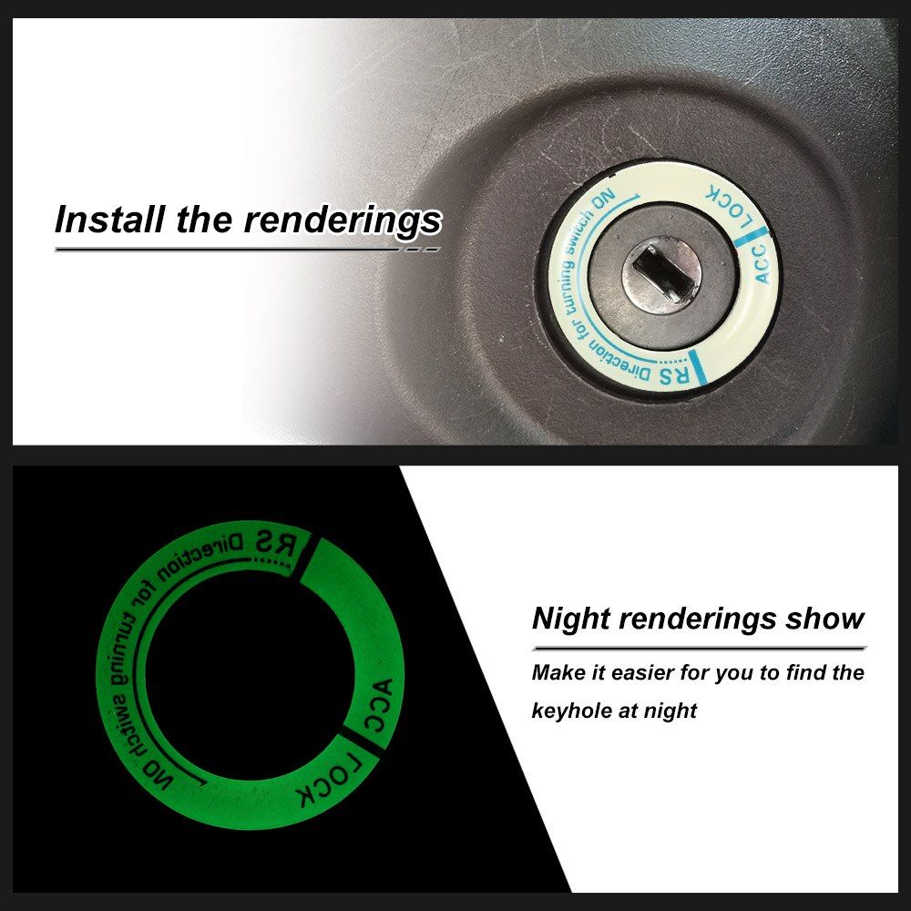 3D Car  Ignition Switch Cover Luminous Key Ring Hole Cover Sticker car stickers auto products for ford focus 2/audi a3