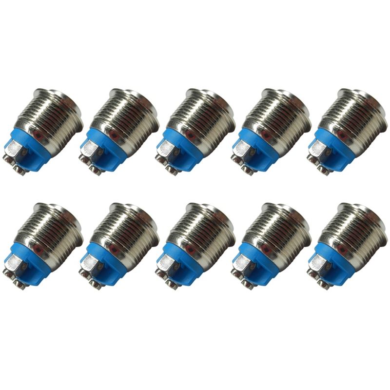 16mm Waterproof Stainless Steel Metal Shell Momentary Raised Top Push Button Switch 2A/36V(10PCS) (High Round)