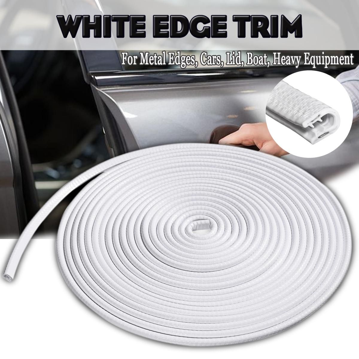 10 Meters U-shapeUniversal Car Door Edge Guard Scratch Strip Protector Rubber Sealing Trim Molding Car Styling For All Cars [White] - White 10m
