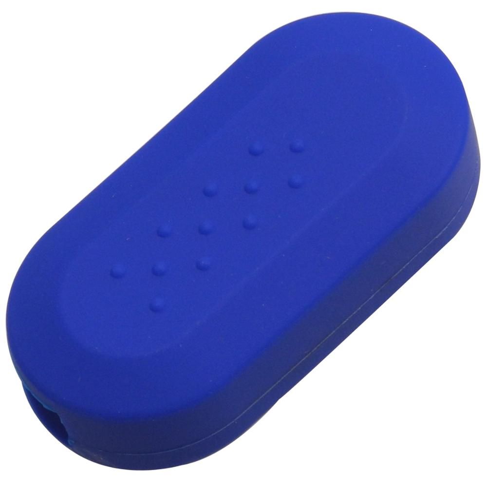 jingyuqin 10pcs 3 button Silicone Car Key Cover CASE Fit for FIAT 500 Panda Punto Flip Folding Remote Key Case
