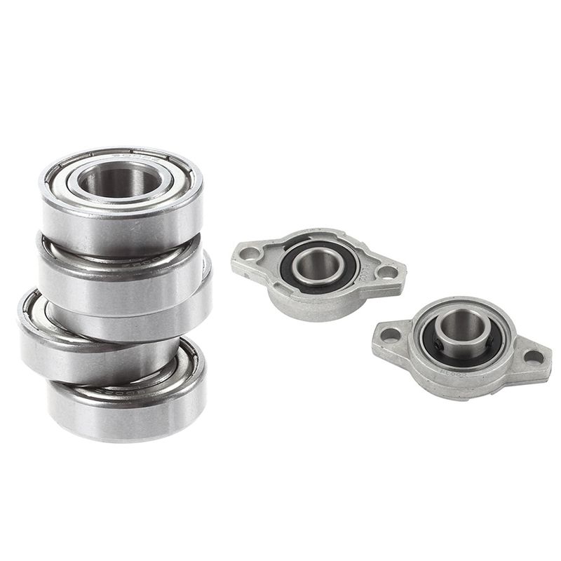 5 Pcs 6002Z Shielded Metal Ball Bearings Silver & 2 Pcs KFL002 FL002 Self Aligning Pillow Block Flange Bearing 15mm