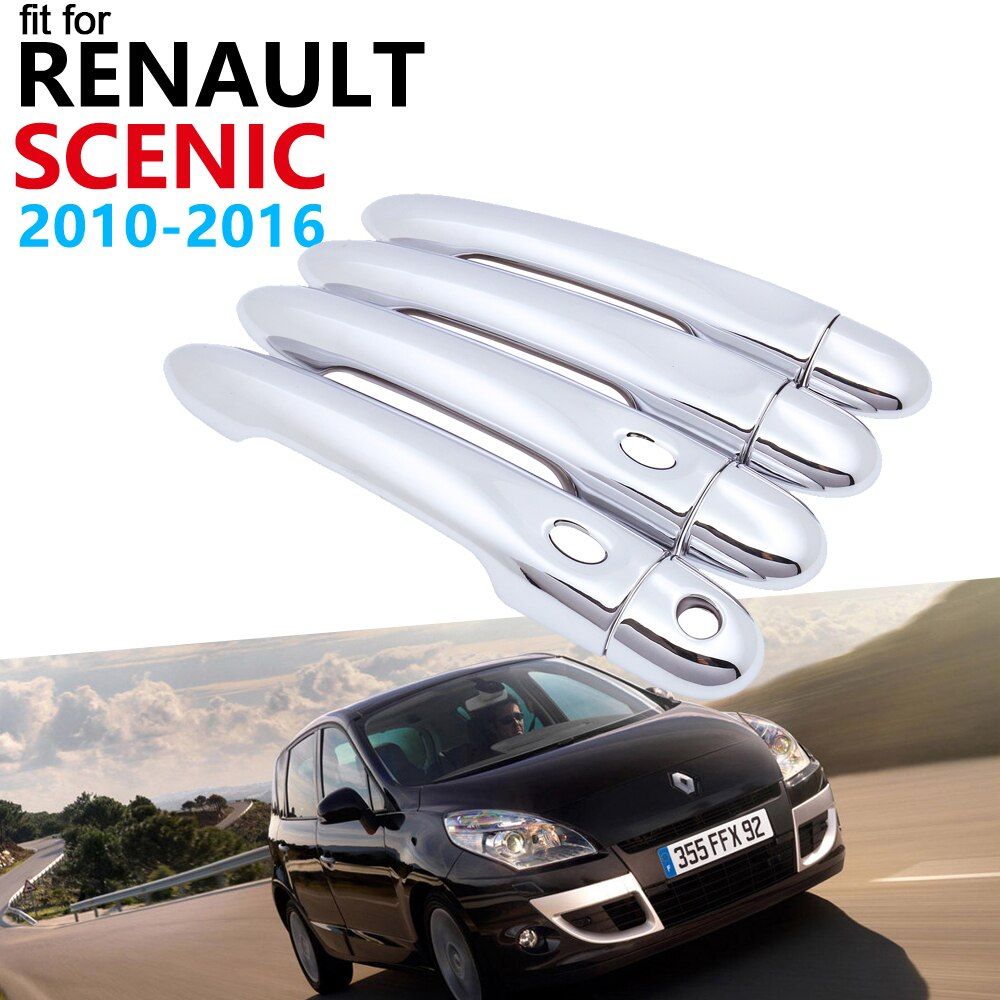 Door Handle Car Accessories for Renault Grand Scenic III XMOD 2010~2016 Luxuriou Chrome Exterior Handle Cover Trim Set Stickers