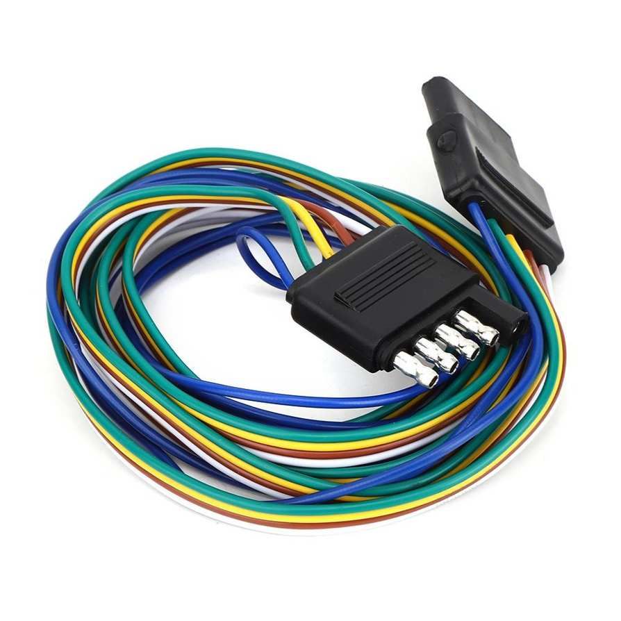 5-Pin Flat Connector Plug 72in Color Coded Wires Wiring Harness Extension New