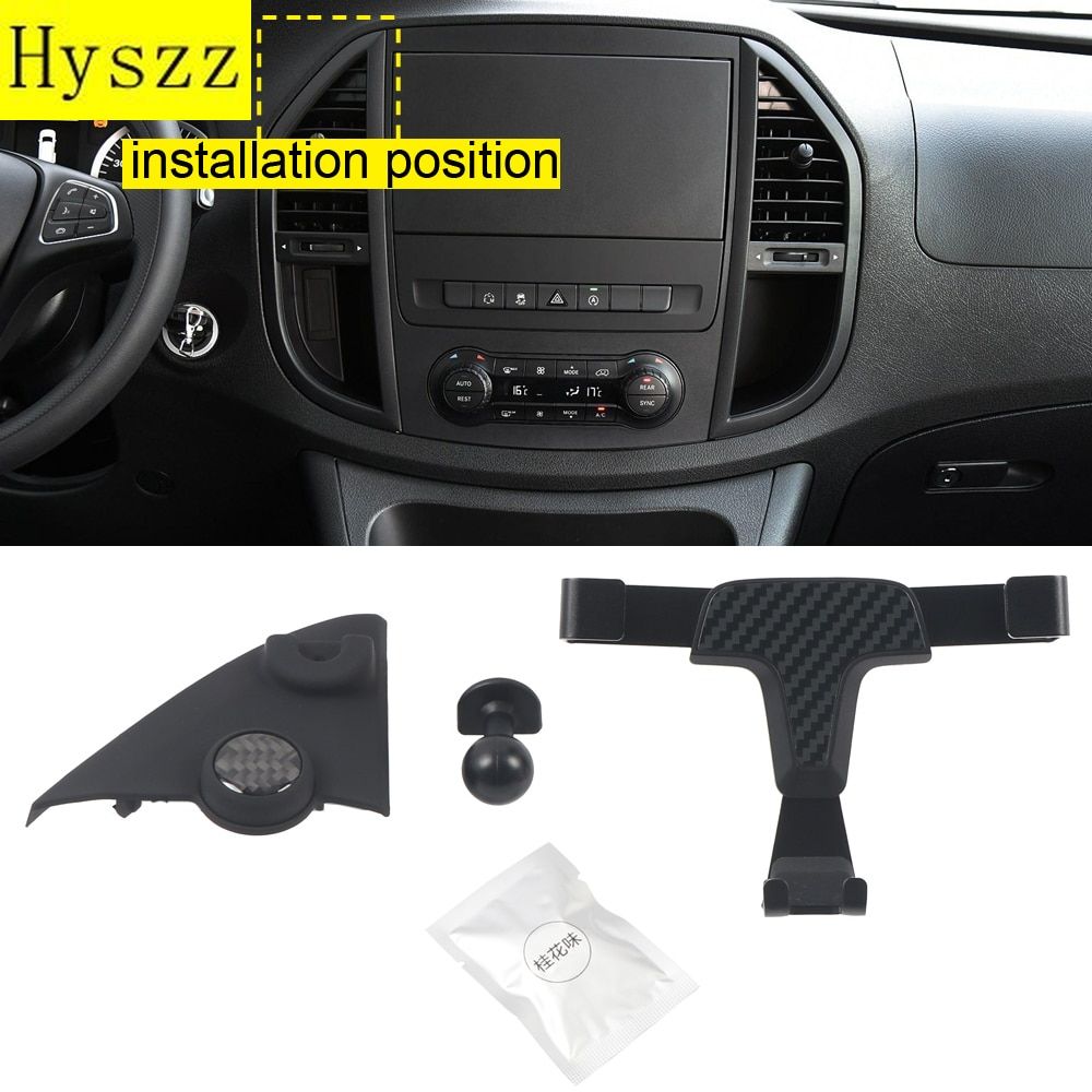 Fit for Mercedes-Benz Vito W447 2021-2021 Car Accessories Carbon Black Mobile Cell Phone Holder Car Air Vent Mount Stand Set