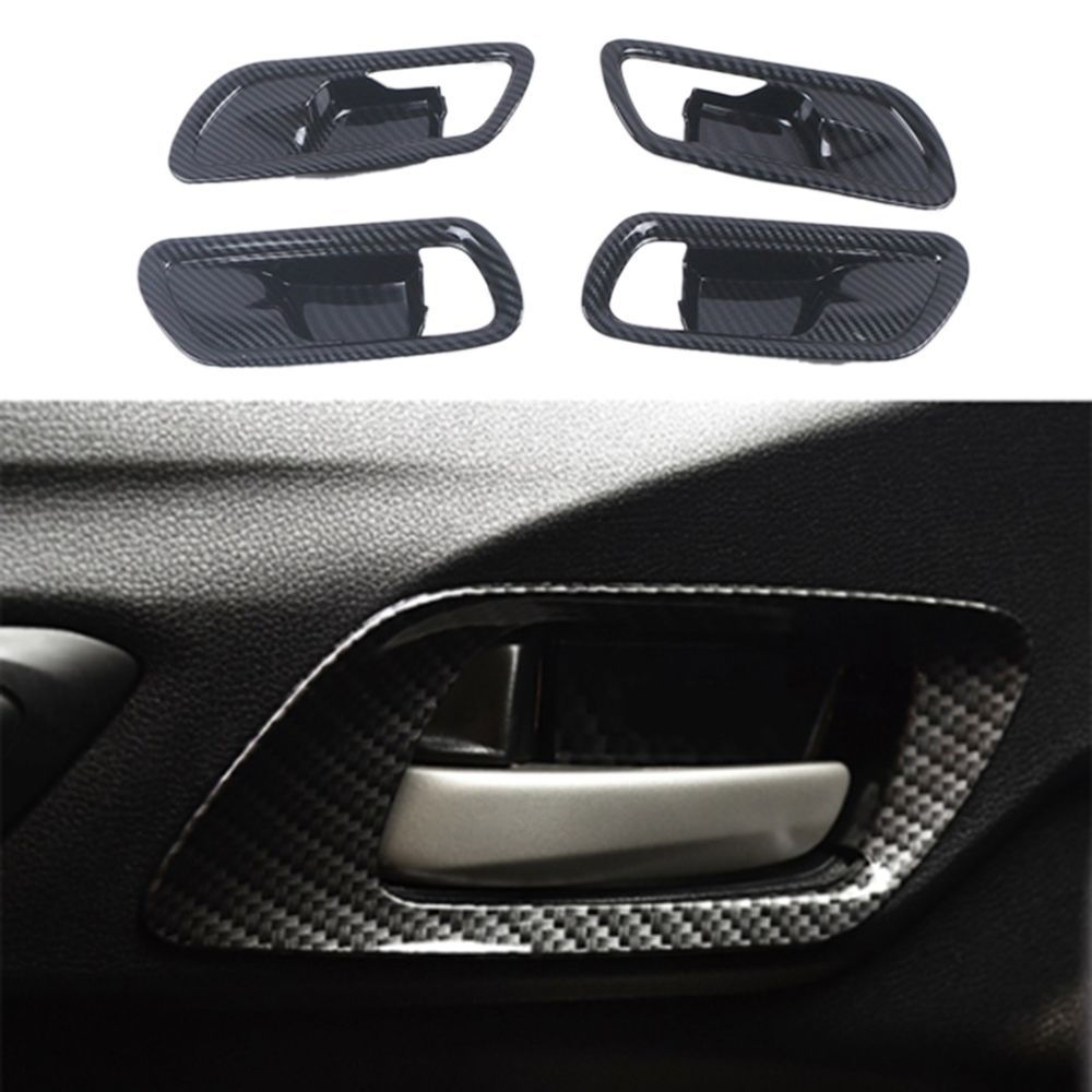 4Pcs for Honda Fit 2020 2021 Carbon Fiber Look Car Door Handle Covers Trim Car Inner Door Handle Bowl Decor Covers